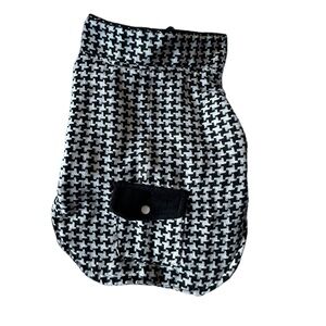 New Houndstooth Fleece Lined Dog Coat Size Medium
